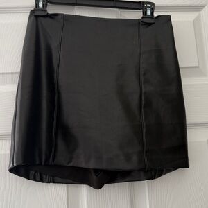Black Faux Leather Mini Skirt